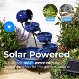 Ceramic Solar Cascade Water Feature Neptune 49cm