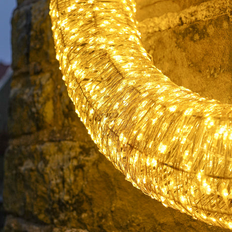 60cm Wire Outdoor Christmas Wreath With 1680 Warm White Micro LEDs