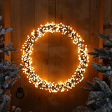 45cm Berry Outdoor Christmas Wreath With 550 Warm White LEDs