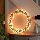 45cm Berry Outdoor Christmas Wreath With 550 Warm White LEDs