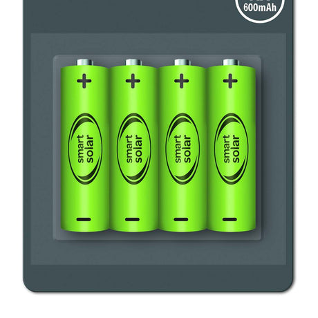 4 Pack Rechargeable Solar Batteries AA 600 mAh