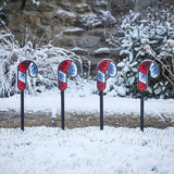 Set of 4 Infinity Mirror Candy Cane Outdoor Christmas Stake Lights