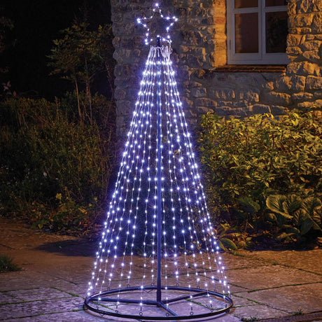 2.1m Outdoor LED Tree Warm White with White Twinkle LEDs