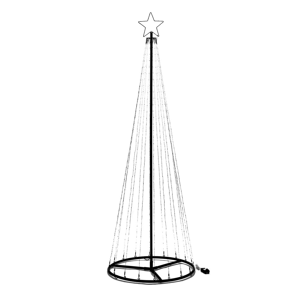 2.1m Outdoor Multi Function Firefly Wire Twinkle Christmas Tree, Multi Coloured LEDs