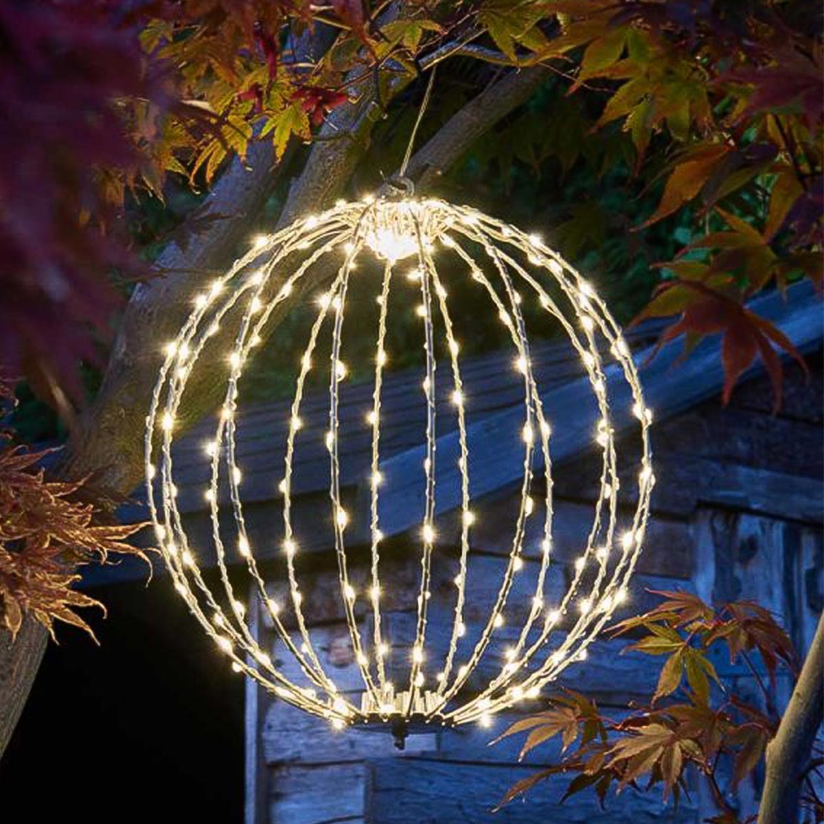 30cm Hanging Orb Outdoor Christmas Decoration with Twinkling LEDs