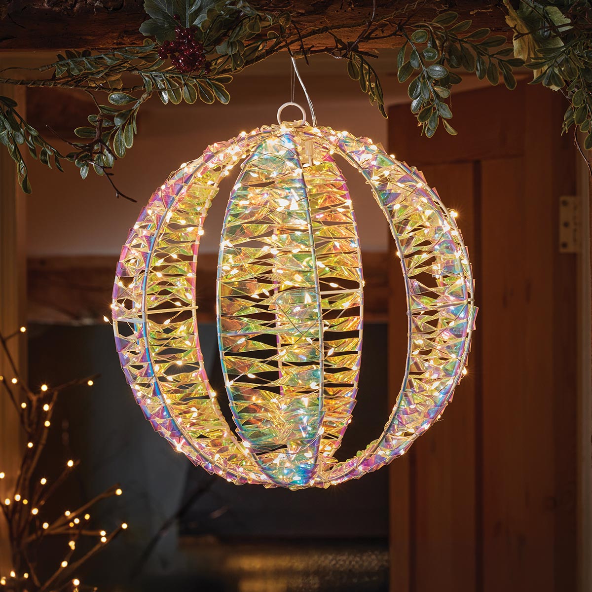 30cm Hanging Globe LED Outdoor Christmas Decoration