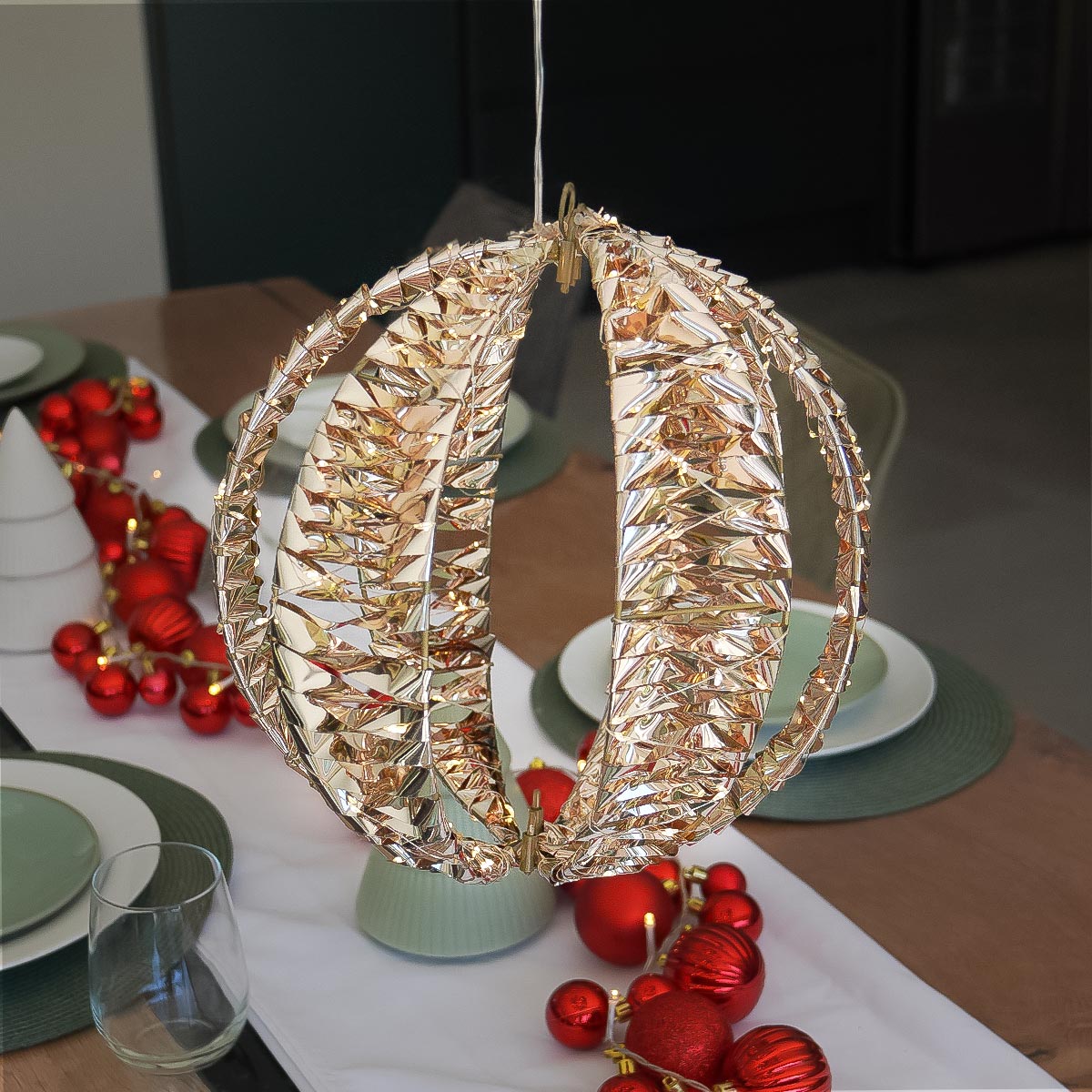30cm Hanging Globe LED Outdoor Christmas Decoration