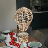 50cm Gold Twist Hot Air Balloon LED Outdoor Christmas Decoration