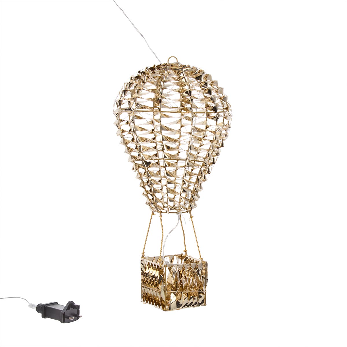 50cm Gold Twist Hot Air Balloon LED Outdoor Christmas Decoration