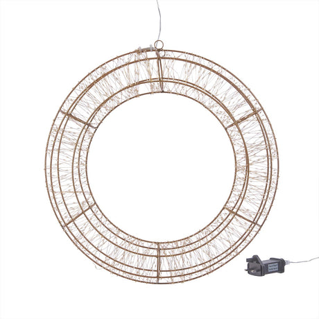 50cm Wire Outdoor Christmas Wreath With 1440 Warm White Micro LEDs