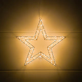 50cm Wire Star Outdoor Christmas Wreath With 1440 Warm White Micro LEDs