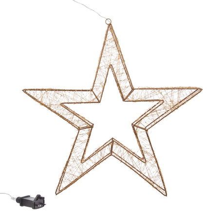 50cm Wire Star Outdoor Christmas Wreath With 1440 Warm White Micro LEDs