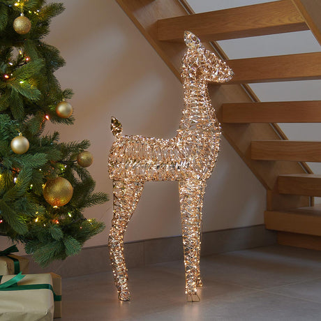 Gold Twist Outdoor Light up Reindeer Family