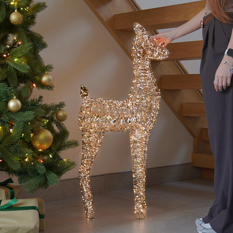 1m Gold Twist Fawn Light up Reindeer
