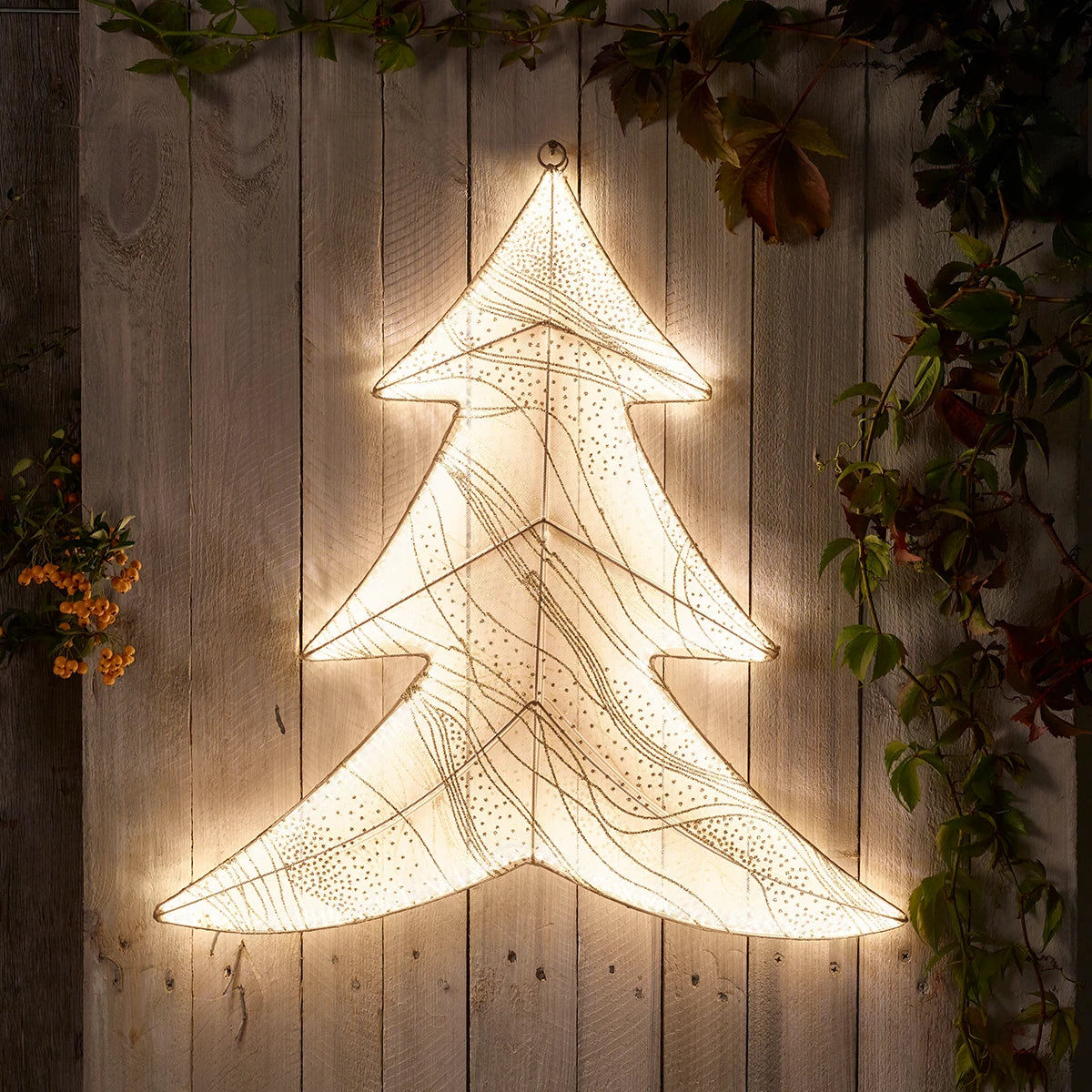 55cm Outdoor Christmas Tree Silhouette Light Warm White LEDs