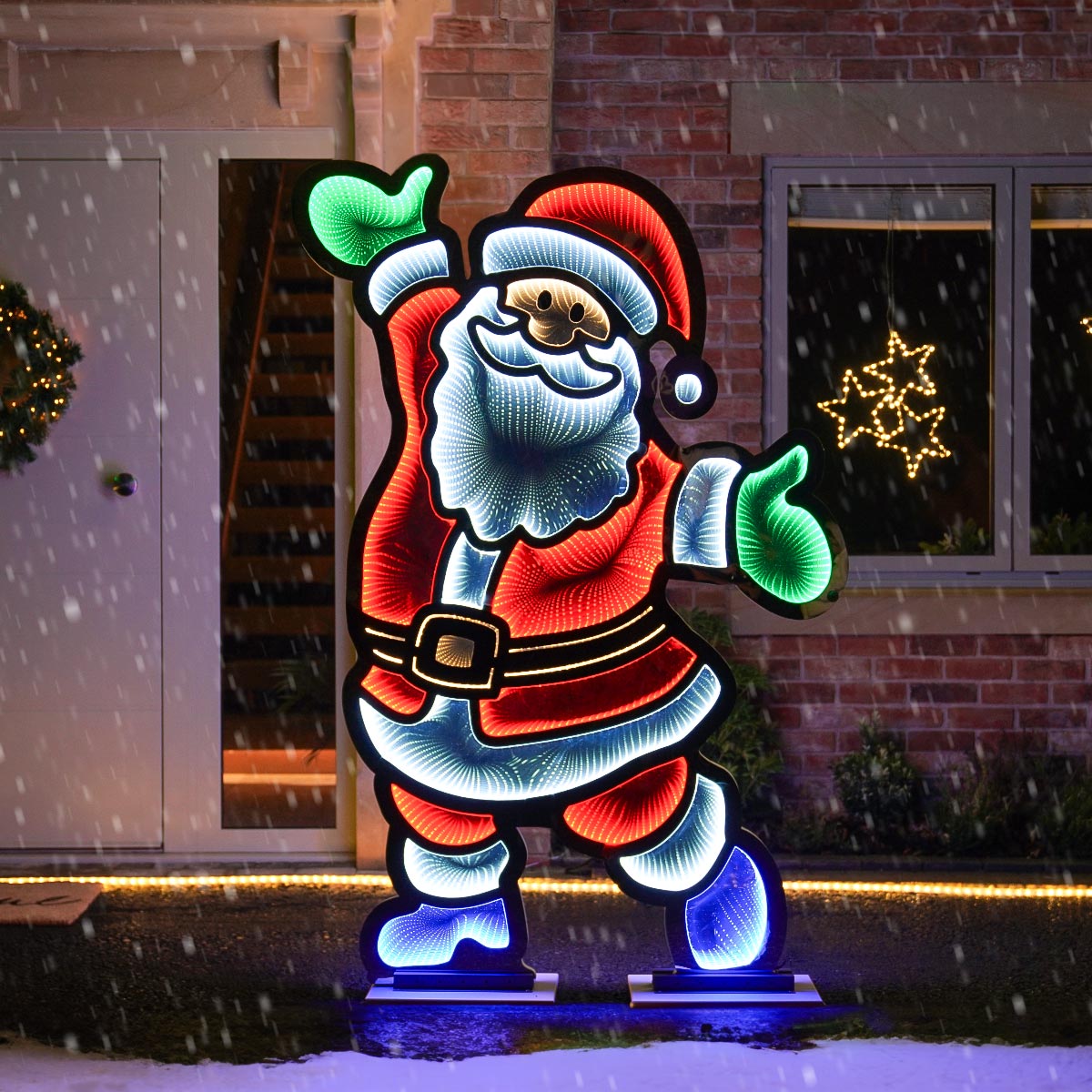 Outdoor Infinity Christmas Light Santa