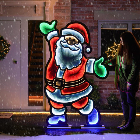Outdoor Infinity Christmas Light Santa