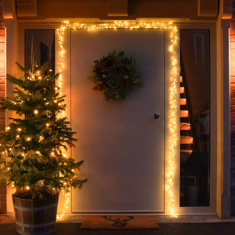 800 LED Outdoor Christmas Cluster Lights for Door Frame 5.5m