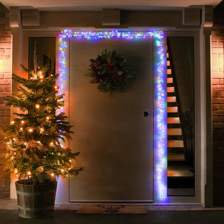 800 LED Outdoor Christmas Cluster Lights for Door Frame 5.5m