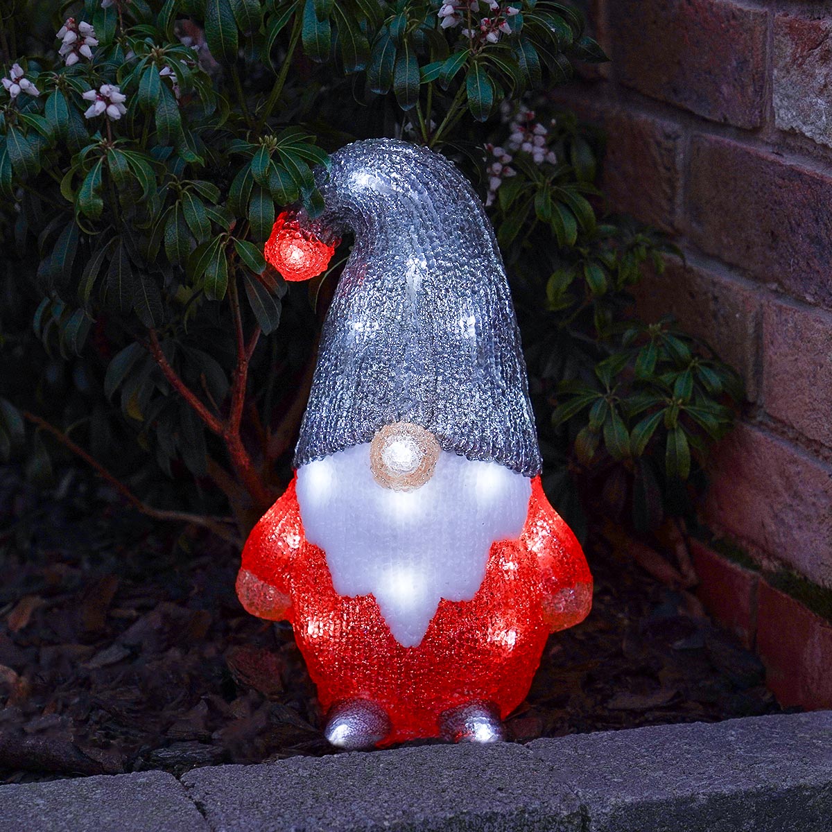 30cm Acrylic Christmas Gonk LED Battery Outdoor Figure