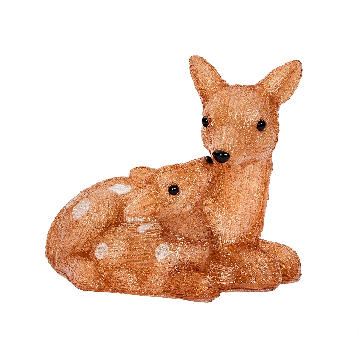 28cm Acrylic Doe & Fawn Battery Outdoor Light up Reindeer