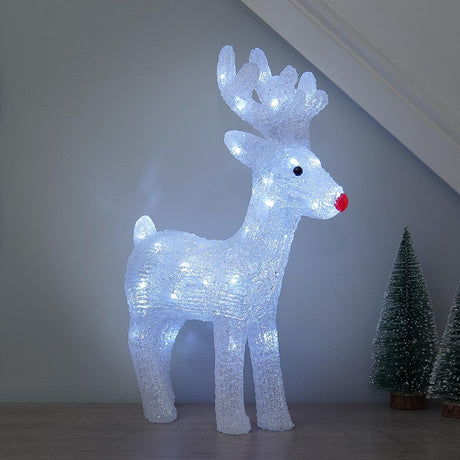 40cm Acrylic Battery Outdoor Light up Reindeer