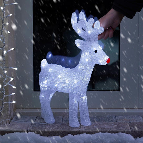 40cm Acrylic Battery Outdoor Light up Reindeer