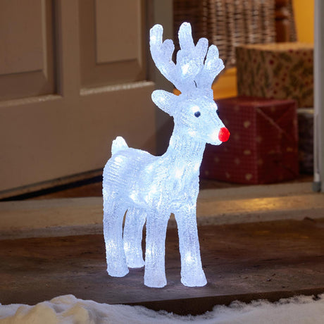 40cm Acrylic Battery Outdoor Light up Reindeer
