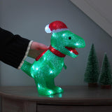 26cm Acrylic Dino Outdoor Battery Christmas Figure