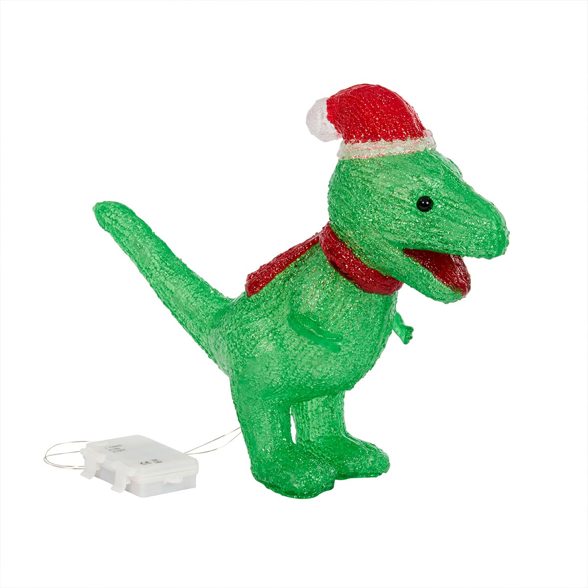 26cm Acrylic Dino Outdoor Battery Christmas Figure