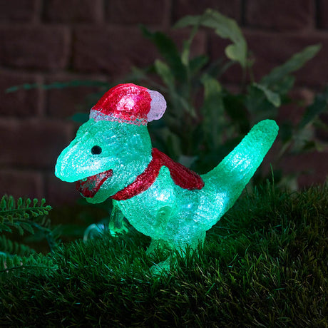 26cm Acrylic Dino Outdoor Battery Christmas Figure