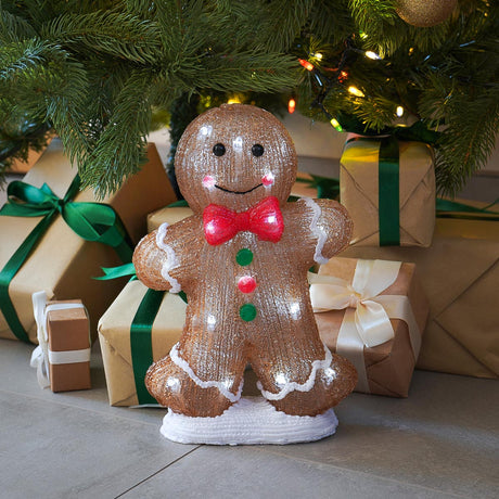 30cm Acrylic Gingerbread Man LED Battery Outdoor Christmas Decoration