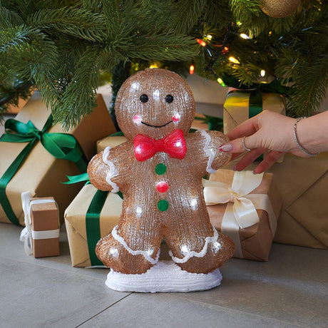30cm Acrylic Gingerbread Man LED Battery Outdoor Christmas Decoration