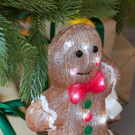 30cm Acrylic Gingerbread Man LED Battery Outdoor Christmas Decoration