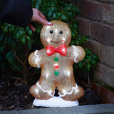 30cm Acrylic Gingerbread Man LED Battery Outdoor Christmas Decoration