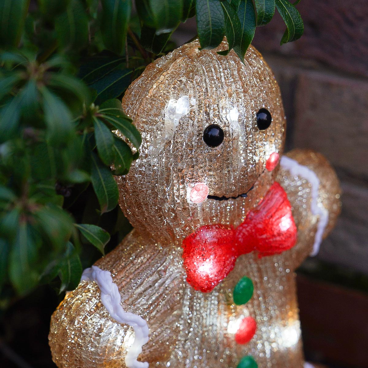 30cm Acrylic Gingerbread Man LED Battery Outdoor Christmas Decoration