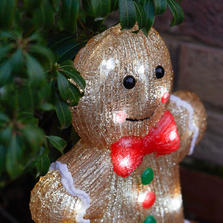 30cm Acrylic Gingerbread Man LED Battery Outdoor Christmas Decoration