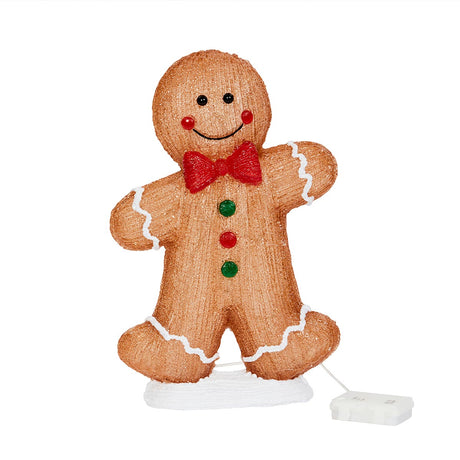 30cm Acrylic Gingerbread Man LED Battery Outdoor Christmas Decoration