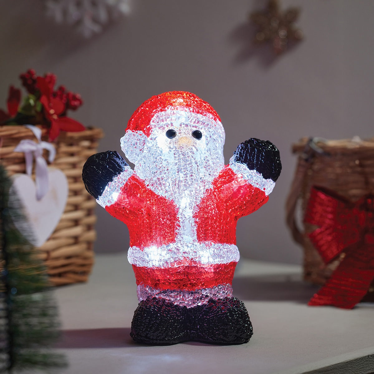 16cm Acrylic LED Santa Battery Christmas Light
