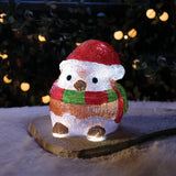 20cm LED Santa Robin Acrylic Christmas Figure Battery Outdoor Decoration