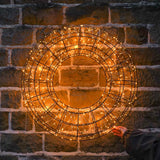 75cm Wire Outdoor Christmas Wreath With 720 Antique White Micro LEDs