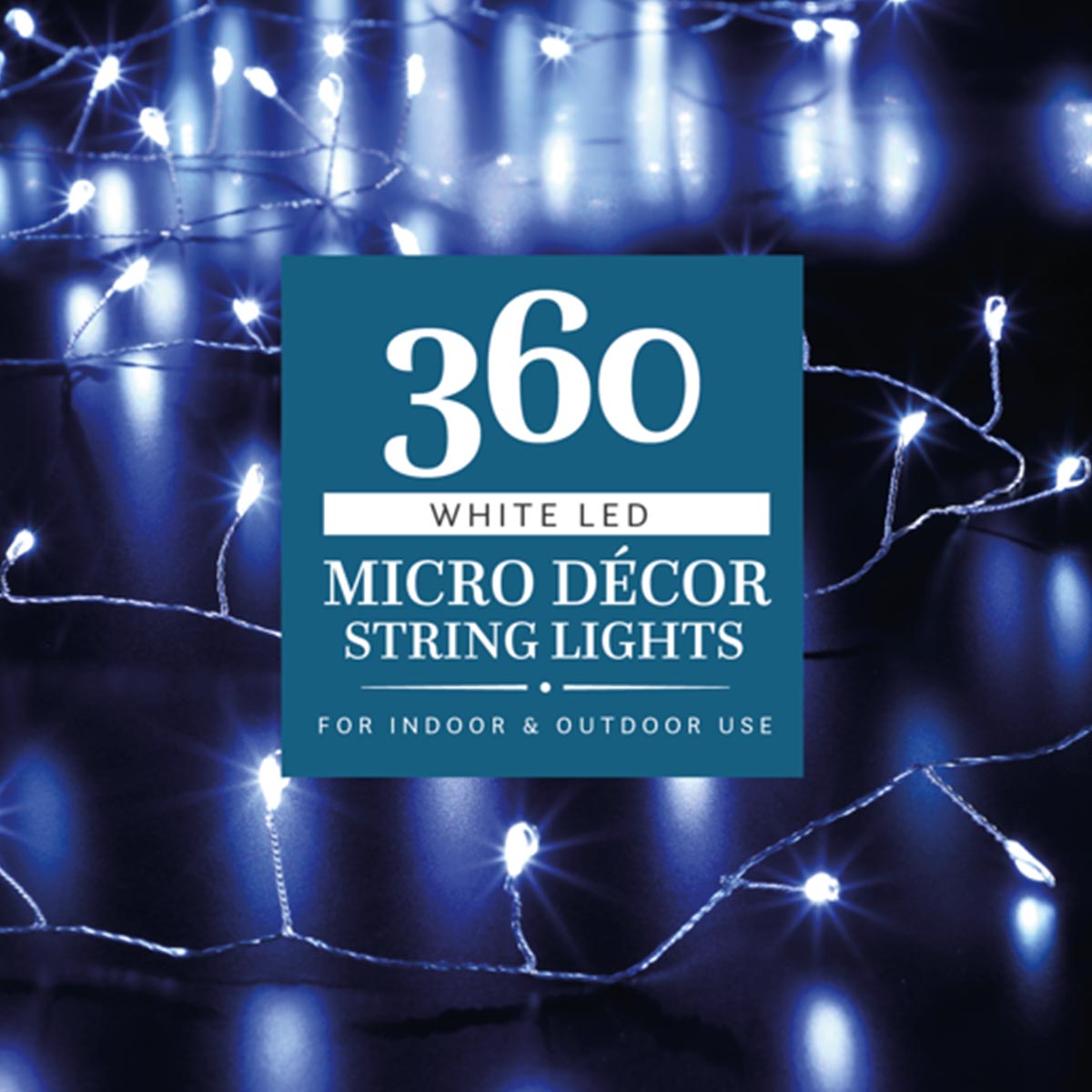 Indoor & Outdoor Firefly Decor Tree Lights on Silver Wire, White LEDs