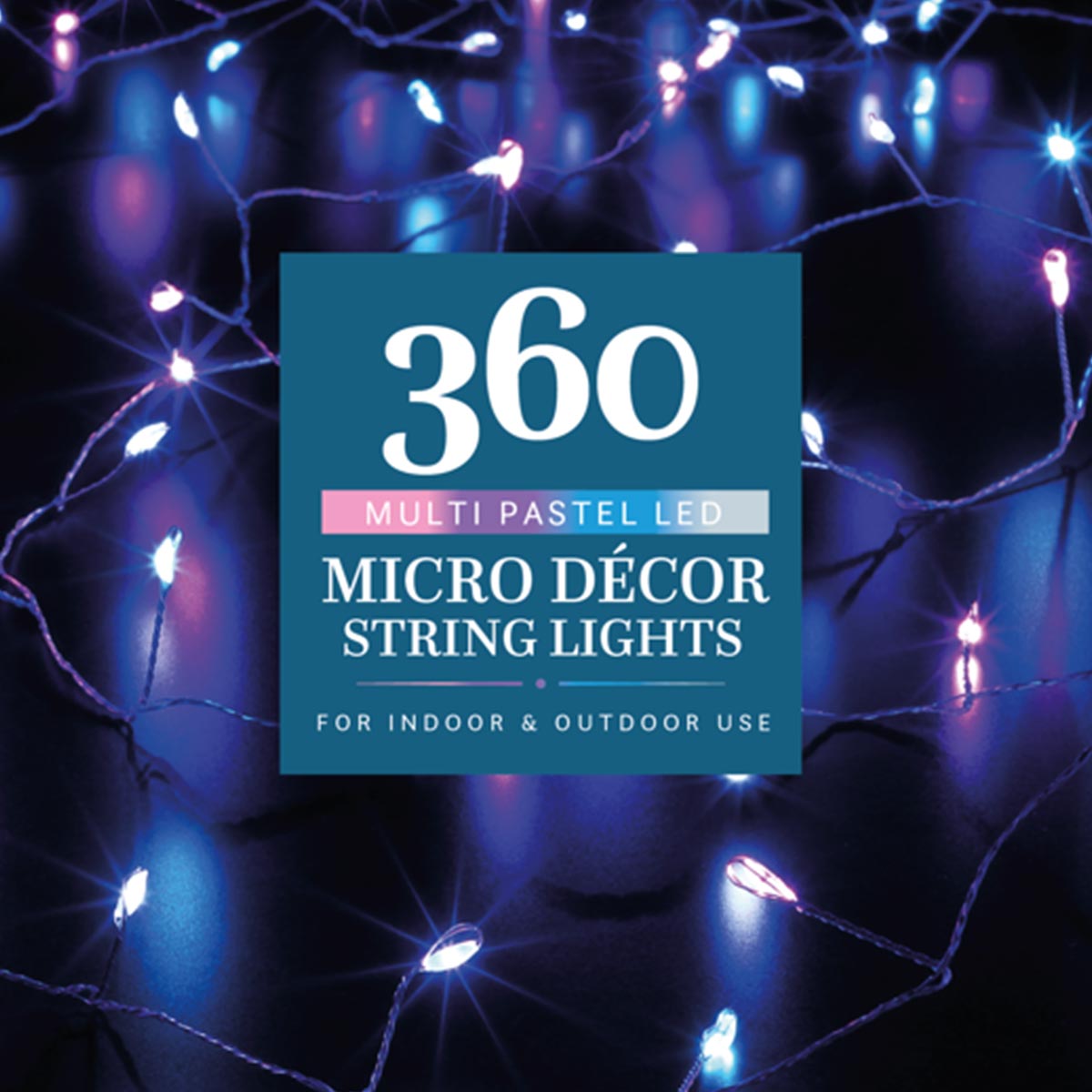 Indoor & Outdoor Firefly Decor Tree Lights on Silver Wire, Pastel LEDs