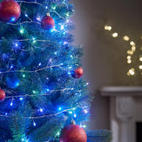 Indoor & Outdoor Firefly Decor Tree Lights on Silver Wire, Pastel LEDs