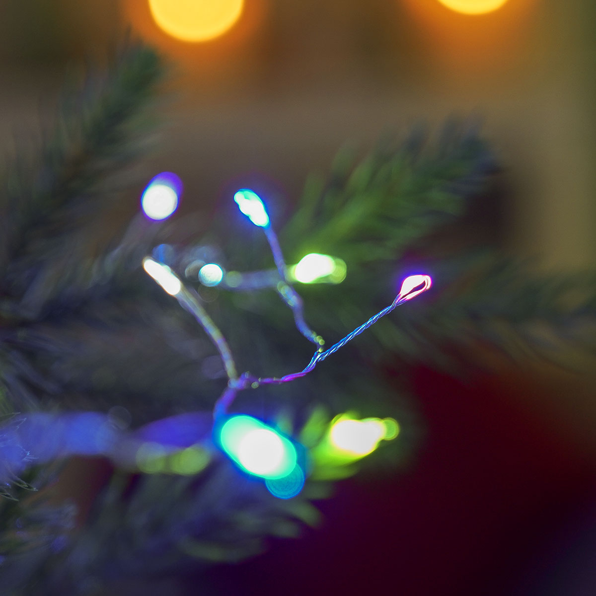 Indoor & Outdoor Firefly Decor Tree Lights on Silver Wire, Pastel LEDs