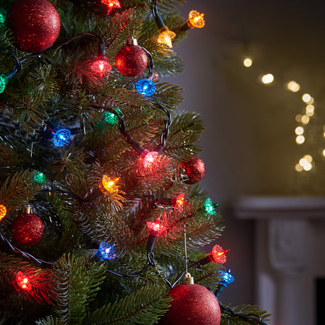 2.4m Traditional Pickwick Multi Coloured LED Outdoor Battery Christmas Fairy Lights