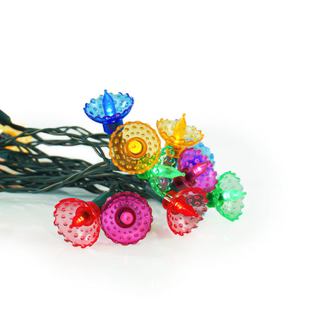 2.4m Traditional Pickwick Multi Coloured LED Outdoor Battery Christmas Fairy Lights