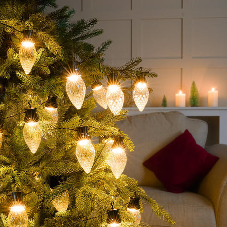 3.8m Pinecone LED Outdoor Christmas String Lights