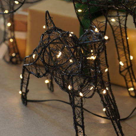 Black Frame Outdoor Light up Reindeer Family Christmas Figures