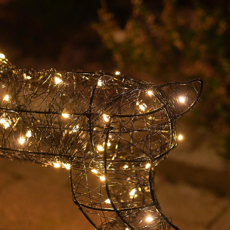 Black Frame Outdoor Light up Reindeer Family Christmas Figures
